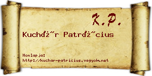 Kuchár Patrícius névjegykártya